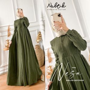 Nesa by Nabtik Gamis Maxi Dress Bahan Airflow Ladycrush LD 110 PB 140