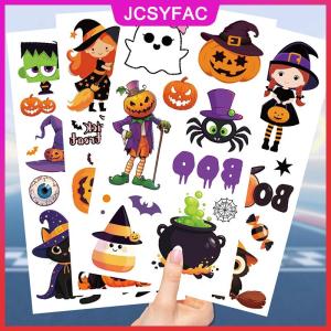 JCSYFAC 10 tấm trẻ em món quà đồ chơi Halloween bí ngô hình xăm Sticker tạm thời hình xăm giả cánh tay tay cơ thể waterdichte tatouages