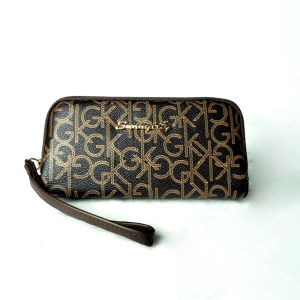 Womens zippered long wallet with large capacity and multiple compartments new style printed handbag