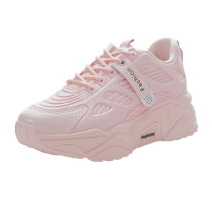 Luxus Momo Sepatu Wanita Full Pink Sneaker Impor Korea  Lucu Viral  Kekinian LX2012