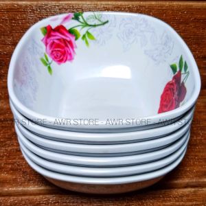 BEST SELLER 1 LUSIN MANGKUK MELAMIN ASLI MOTIF KEMBANG TERBARU DIAMETER 7INC FOODGRADE DAN TEBAL / MANGKUK SAJI SERBAGUNA BISA COD