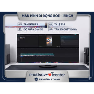 Màn Hình Di Động BOE 17 inch - 21:9 - IPS - 3K - Màn Gương - 120Hz - Chuẩn Màu SRGB100% -500 Nit