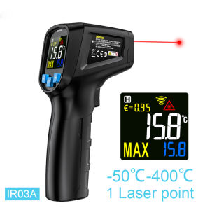 IR02C Digital Thermometer Handheld Thermometer Industrial Thermometer Cooking Thermometer-50~800C Color Display Baking Thermometer Laser Thermometer Industrial Kitchen Adjustable emissivity Temperature Meter