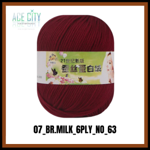 Benang Rajut Katun Sutra Susu 6 PLY  / Silk Cotton Yarn Milk For Kniting 50gram Part 2
