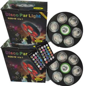 "PRETTY ME.SHOP" ( RGB+W ) 4 in1 DISCO PAR LIGHT MUSIC LIGHT WITH REMOTE CONTROL 60W