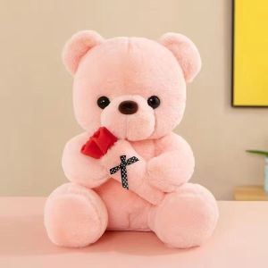 25CM Teddy Rose Bear Animal Doll Girlfriend Valentines Day Wedding Gift Rose Bear Plush Toy