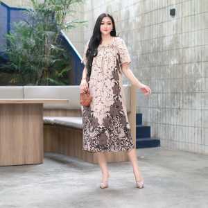 Daster Fuji Ibu Muda Motif Sogan Kekinian Ld 120 Karet Dada Depan / Dress Fuji Simpel Ibu Hamil Rayon