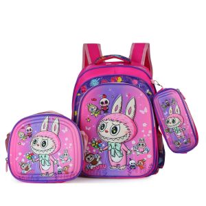 16-Inch 3-Piece Set Large Capacity 3D Hard Shell labubu Childrens School Bag - Multiple Patterns Cute and Fun