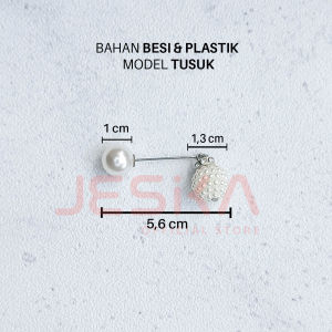 Peniti bros tuspin model tusuk pearl mutiara bulat mini satuan baju celana kerudung jilbab hijab cardigan estetik warna silver gold emas mewah cantik aesthetic