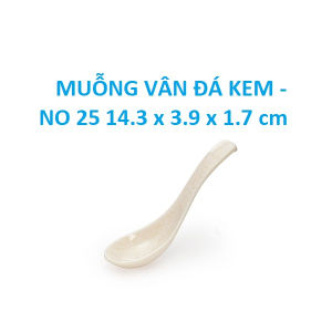 Bộ 10 cái muỗng phở cơm canh nhựa Melamine vân đá ngọc / vân đá xanh / vân đá kem/ vân đá đen NO25 : 14.3 x 3.9 x 1.7 cm