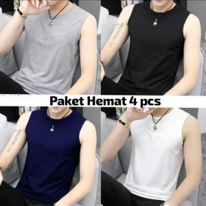 Paket 4 PCS kaos Singlet Yukensi Pria Dewasa Polos Model Slimvit Kaos Dalaman Pria Dewasa PolosKatun