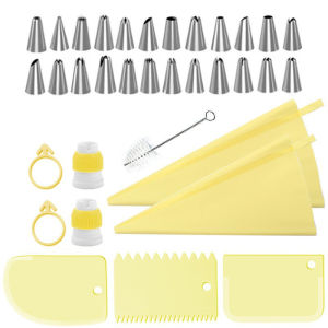 ChicLiving Cake Turntable Rotating Stand Non Slip Base Smooth Spin Icing Decorating Tool Scraper Set Home Baking