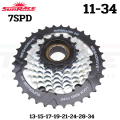เฟืองเกลียวจักรยาน SUNRACE mtb,MFM4S 7SPDสปีด 13-34T/13-25T. 
