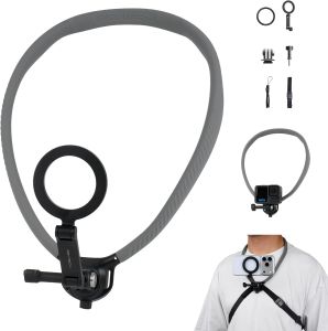 PGYTECH CapLock Quick Release Neck Mount for Action Camera/Phone    25.59" Large Adjustable Strap Magnetic Neck Mount for DJI Osmo Action 6/5 Pro/Pocket 4/3/Xtra Muse Go Pro Insta360