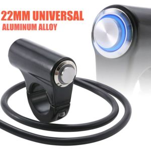 BLACKON DC 12V Motorcycle Handlebar Switch Self-locking Aluminum Alloy Headlight Switch with Indicator Easy Installation Easy To Install ON/OFF Light Push Button Electric Motorcycle