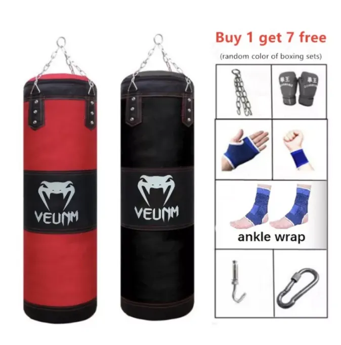 【Warranty Year】Ready Stock Boxing Punching Bag 100cm Fitness Sandbags  Striking Drop Hollow Empty Sand Bag Martial Art Training Punch Target