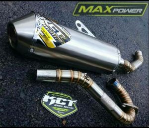 ( Siap Di Kirim ) KNALPOT KCT RACING ORIGINAL UNTUK CRF 150 F KLX 150 BF D TRACKER GRATIS LASER NAMA