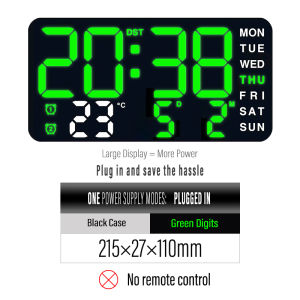 Multi-functional Wall Clock LED Large Screen Date Week Display Table Clock for Room Student