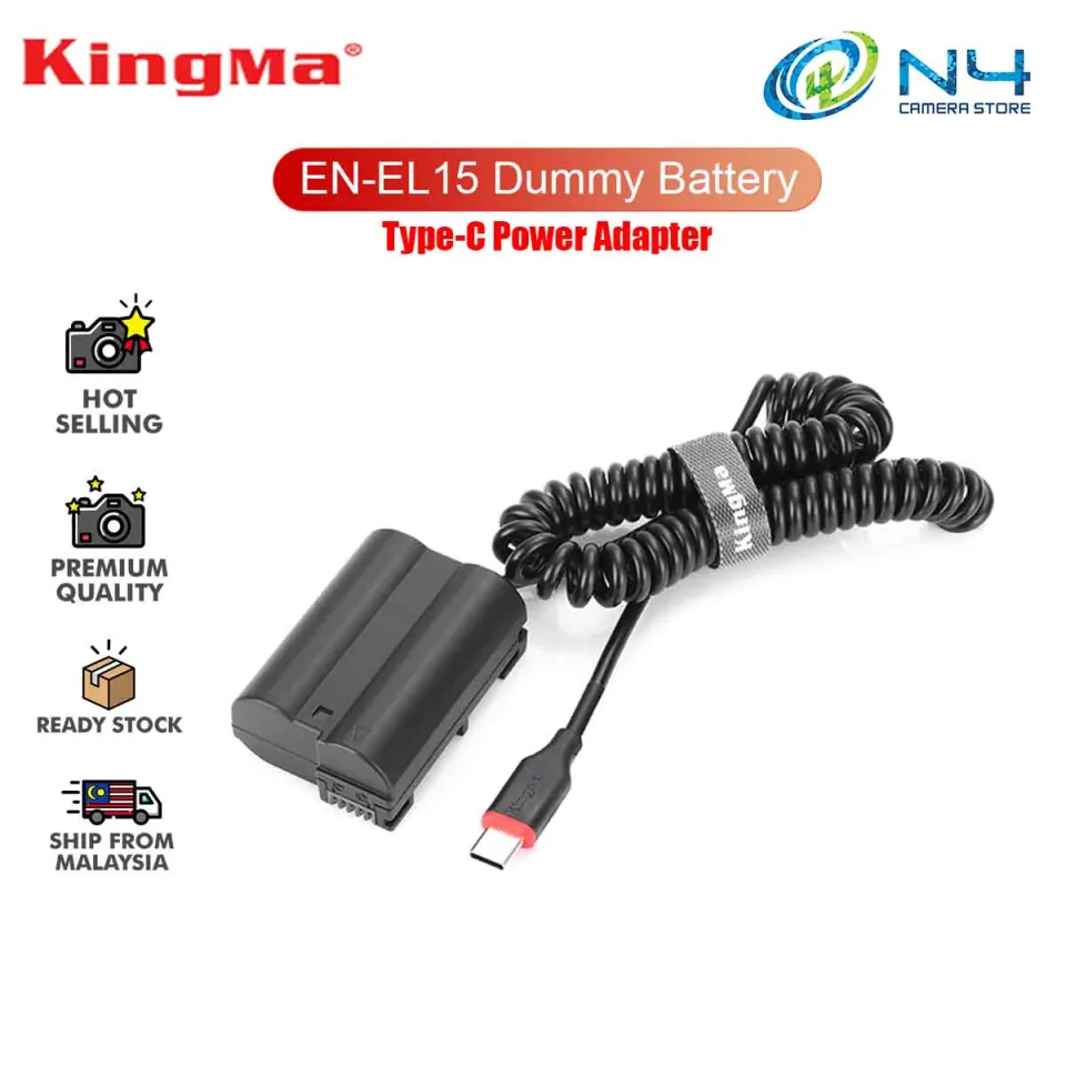 KingMa USB Type C EN-EL15 Dummy Battery Power Adapter DC Coupler