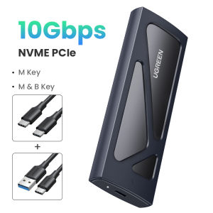 UGREEN ฮาร์ดดิสก์แบบพกพา 10Gbps M.2 NVMe PCIe SSD Case USB 3.2 Gen2 Compatible with M and B&M Keys Model: 90541