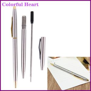 Colorful Heart ปากกาลูกลื่นโลหะ1ชิ้นเครื่องเขียนปากกาหมุนก้านสแตนเลสปากกาลูกลื่น