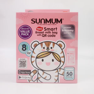 Túi trữ sữa SunMum Thái lan - thể tích 100ml - 250ml - mẫu mới màu hồng - hàng nguyên seal có tem phụ