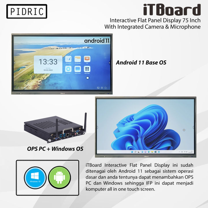 iTBoard Interactive Flat Panel Display 75 Inch Smart Board Interaktif ...