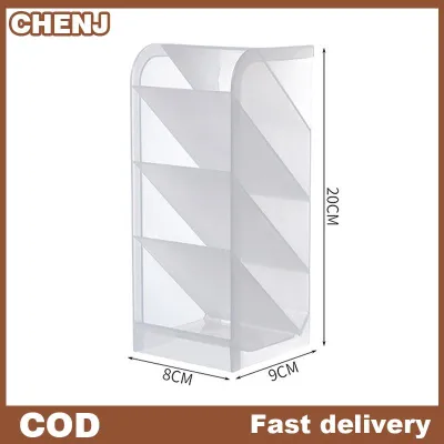 CHENJ Máy tính để bàn trong suốt mờ bút chủ nghiêng trang điểm bàn chải son môi hộp lưu trữ đa chức năng văn phòng phẩm hộp lưu trữ