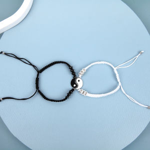 Creative Tai Chi Yin Yang Pendant Couple Necklaces Bracelet for Lovers Best Friends Paired Long Gold Chain Necklace Fashion Jewelry Gift