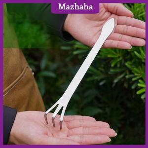 Mazhaha 1 cái mới bằng thép không gỉ gốc Rake Bonsai Chậu cây 3-prong nới lỏng đất công cụ cầm tay chống gỉ Rake nhà làm vườn công cụ