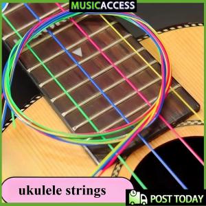 Ukulele Strings Rainbow Colorful Guitar Strings For Acoustic Folk Guitar Multi Color Parts