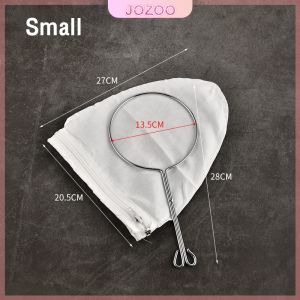 Jozoo Reusable Mesh Milk Tea Filter Bag With Handle Steel Ring Cotton Cloth Filter Kitchen Accessories