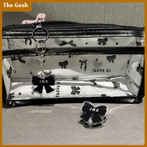 [The Gesh] Cartoon Translucent Pencil Case Multi-layer Vertical Large-capacity Stationery Storage Bag School Supply Cosmetic Bag