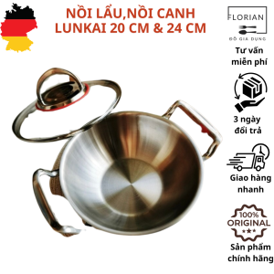 Nồi canh LUNKAI nồi lẩu nồi kho cá nồi xào nồi rim thịt nồi inox 2 quai LUNKAI NN68/NN69
