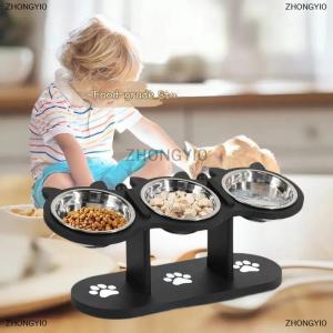 [COD] ZHONGYI0 Mèo bát cao Món Ăn Thức ăn vật nuôi bát cho thực phẩm và nước mèo con mèo trong nhà mèo bát với đứng Mèo Ăn bàn món ăn