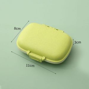 (HOME+) Portable Mini Travel Pill Box 8 Compartments Pill Storage and Dispensing Box