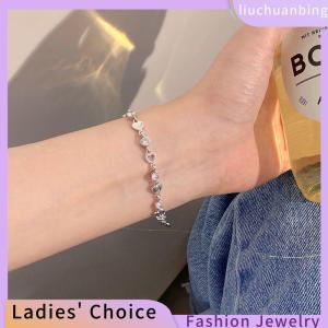 [COD] liuchuanbing Jewellery Love Heart Bracelet For Women Korean Charm Sparkling Adjustable Elegant Chain Bracelets Accessories Jewelry