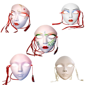 Halloween Mask Hand Painted Masquerade Mask Tassels Decoration Stage Play Mask Full Face Mask For Women Cosplay