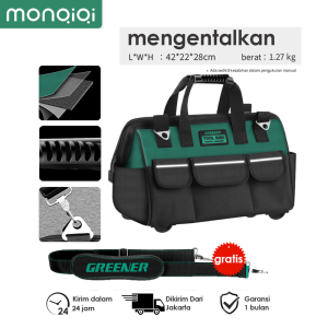 GREENER tas perkakas besar / tas alat kerja teknisi dan tukang tool bag organizer 18 inch