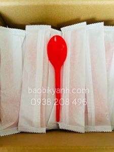 250 cái muỗng bọc màng giấy muỗng bọc giấy muỗng nhựa bọc màng