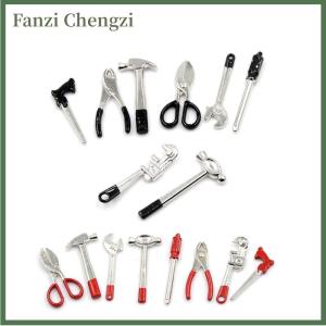 Fanzi 8pcs 1:12 Scale Miniature Metal Hand Tools Set Dolls House Accessories