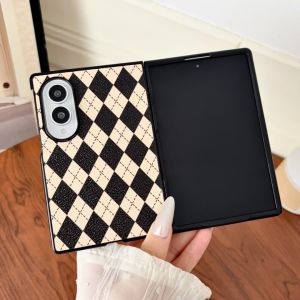 for Samsung Galaxy Z Fold8 Ultra/Fold8/Fold7/Fold6 Case Bumper Ultra-Durable Shockproof  Anti-Scratch Yellowing Resistant Superior Slim Protection - Checkered Leather Version