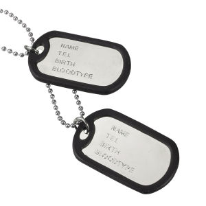 Men Style 2 Dog Tags Chain Pendant Necklace