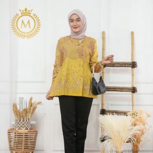 Blouse Batik Wanita Terbaru JUMBO M L XL XXL - Atasan baju terbaik - kerja banyak pilihan motif - harga grosiran Panjang Katun