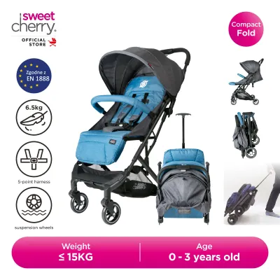 Sweet Cherry Compact Fold Baby Stroller suitable from newborn to 3 years old with Pulling Rod YH-N002F Tamaki Stroller