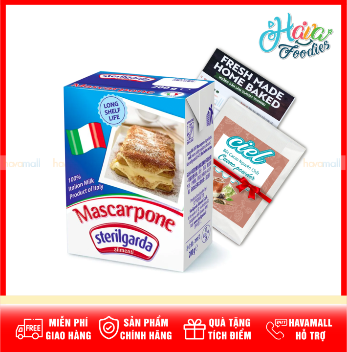 [CHỈ GIAO HỎA TỐC 4H TẠI HCM] Phô Mai Mascarpone Sterilgarda Tatua 500gr - Tặng Bột Cacao