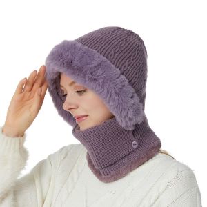 UNIITY Winter Knitted Hat Multipurpose Warmer Face Cover Neck Caps Casual Plush Ears Protection Cap Women