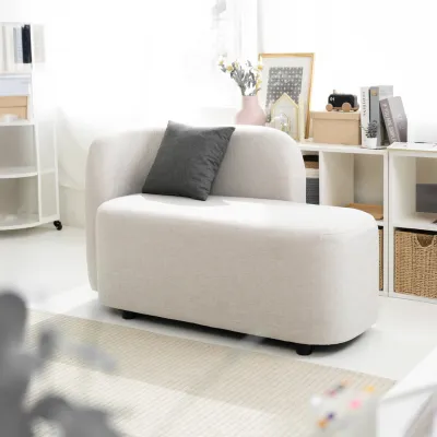 Koncept Furniture โซฟา 2 ที่นั่ง KC-PLAY รุ่น BEBE สีเทาอ่อน+หมอนอิงเทาเข้ม (134x63x76 ซม.)