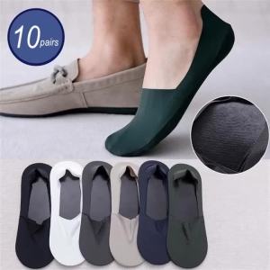 10Pairs Fast Shipping Anti Slip Boat Socks for Man Summer Invisible No Show Thin Nylon Socks Men Male Ice Silk Sock Slippers2026