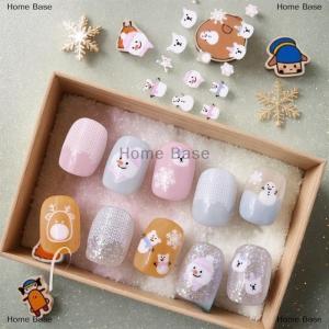 [COD] Home Base สติกเกอร์ติดเล็บลายการ์ตูนซานตาคลอสมนุษย์หิมะเกล็ดหิมะแบบนูนสติกเกอร์ตกแต่งเล็บ